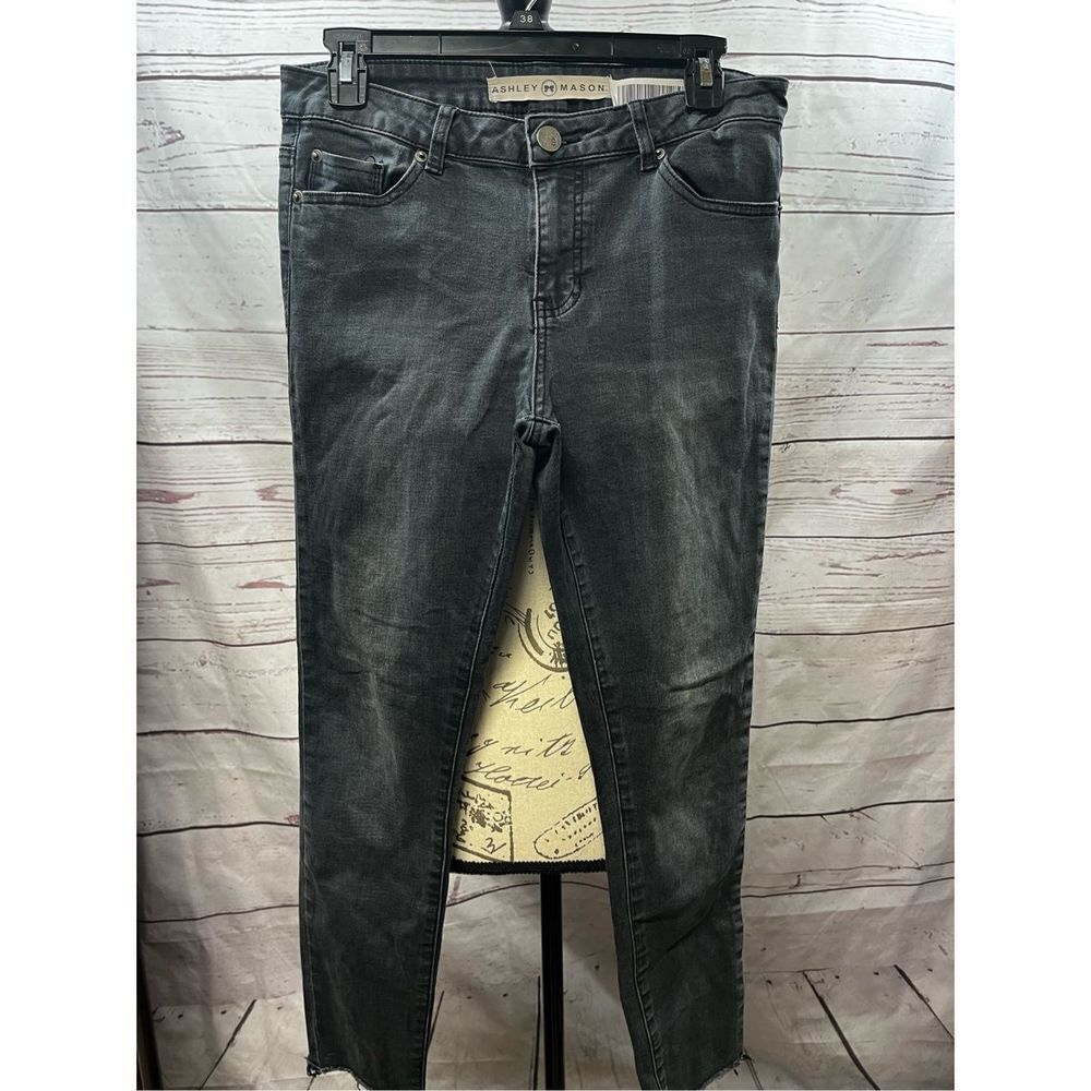 Ashley Mason Womens Gray Wash‎ Skinny Jeans Size 9 Frayed Hem